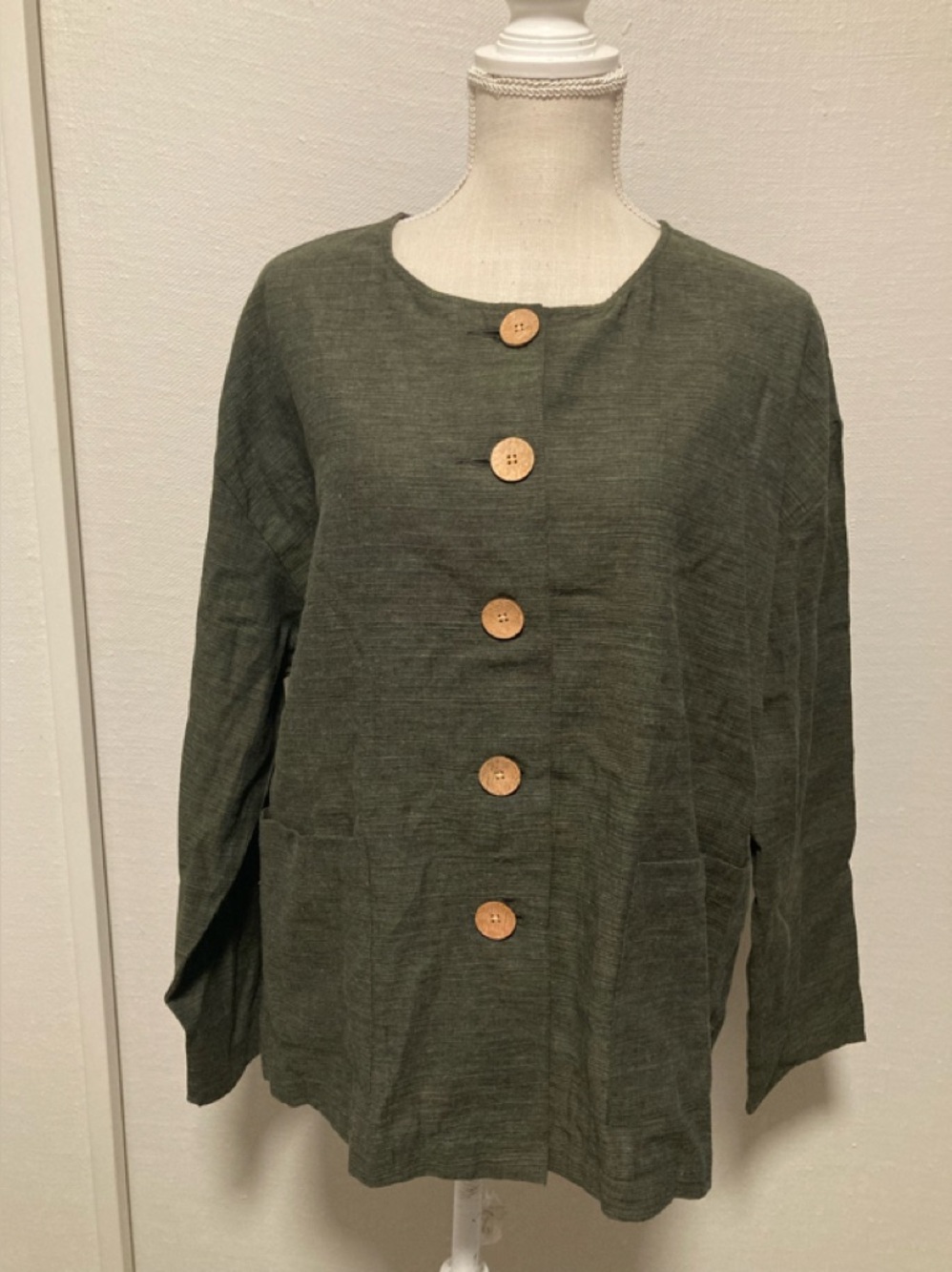 White Stag Olive Green Button-Front Women's Shirt Jacket